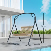 Outsunny Suporte para Baloiço de Metal Estrutura de Baloiço Resistente com Pés em Forma de A Carga 220 kg  172x126x170 cm Bronze(m-3)