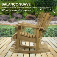 Outsunny Cadeira de Baloiço de Madeira com  Desenho de Ripas Suporta até 130 kg para Jardim Varanda Alpendre 86x64x85 cm Madeira(m-5)