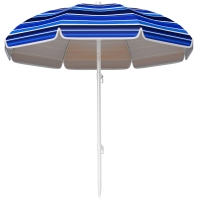 Outsunny Chapéu de Sol Grande para Praia Ø180 cm Dobrável com Ângulo Ajustável Proteção UV50+ Impermeável Mastro de Ø32 mm Multicolor