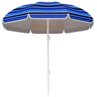 Outsunny Chapéu de Sol Grande para Praia Ø180 cm Dobrável com Ângulo Ajustável Proteção UV50+ Impermeável Mastro de Ø32 mm Multicolor(m-1)