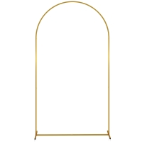 Outsunny Arco de Jardim de Metal para Decoração Casamentos com Revestimento em Pó Resistente às Intempéries 120x40x220 cm Dourado