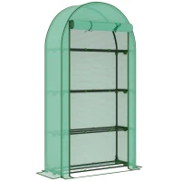 Outsunny Four Shelf Mini Greenhouse - Green(m-1)