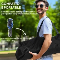 Outsunny Sedia da Campeggio Pieghevole con Tasca e Portabicchieri con Borsa di Trasporto, Blu(m-7)
