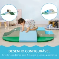 HOMCOM Conjunto de 6 Blocos de Espuma para Crianças Blocos de Construção Brinquedo Educativo Infantil para Escalar Multicor(m-6)