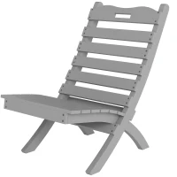Outsunny Cadeira de Jardim em Madeira com Desenho de Ripas e Encosto Inclinado Carga 120 kg 78x48x76 cm Cinzento(m-10)