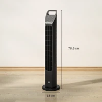 HOMCOM Standventilator, Turmventilator, Klimaanlage, 3 Modi, drehbar, Timer, Schwarz(m-3)