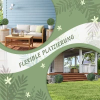 HOMCOM 2-delig Kunstplanten Set, Kunstmatige Lavendelbomen, Grondspiezen, UV-bestendig(m-4)