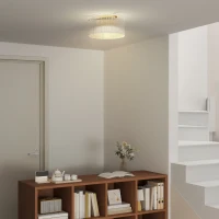 HOMCOM Lampa sufitowa z abażurem z akrylu, Metal, Kompatybilna z halogenem i LED(m-8)
