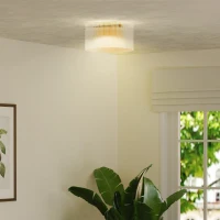 HOMCOM Lampa sufitowa z abażurem z akrylu, Metal, Kompatybilna z halogenem i LED(m-9)