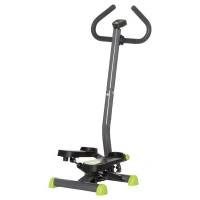 HOMCOM Máquina de Steps Mini Stepper para Fitness en Casa con Pantalla LCD y Pedales Antideslizantes 55x44x108cm Gris y Verde(m-10)