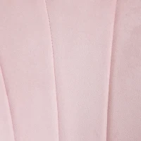 HOMCOM Stoel met lotusvormig design, vergulde metalen poten, schuimstofvulling, Roze(m-9)