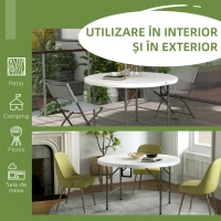 Outsunny Masa De Gradina Pliabila Cu Cadru Metalic Alb(m-7)