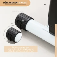 SPORTNOW Vélo d'appartement pliant, silencieux avec résistance magnétique à 8 niveaux, siège réglable, écran LCD, blanc(m-7)