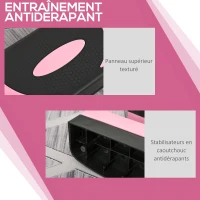 HOMCOM Stepper fitness aérobic hauteur réglable surface antidérapante 80 x 31 x 20 cm noir rose clair(m-6)