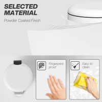 HOMCOM Coș de Gunoi de 20L cu Pedală și Capac cu Închidere Ușoară, Coș de Gunoi din Metal și PP, 36x30x44,5 cm, Alb Crem(m-6)