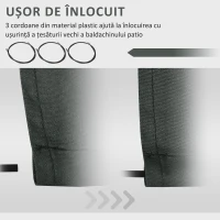 Outsunny Panza de inlocuire pentru Copertina Retractabila, cu Protectie UV 30+, 3.82x2.4 m, Gri(m-5)