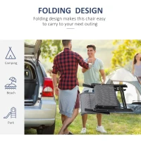 Outsunny Sezlong de Gradina Pliabil si Rabatabil pe 9 Niveluri cu Perna Lombara, Gri(m-4)