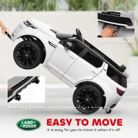 AIYAPLAY Carro Elétrico para Crianças acima de 3 Anos com Licença Land Rover Discovery Sport Carro Elétrico Infantil com Bateria 12V Controlo Remoto Faróis Buzina e Música 106x65,5x51 cm Branco(m-9)