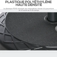 Outsunny Pied de parasol rond à remplir avec 30 kg d'eau / 40 kg de sable, pour mât de Ø 38 et 48 mm, noir(m-4)