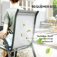 Zestaw Mebli Ogrodowych Outsunny na 6 osób z 6 Staplowalnymi Krzesłami w Kolorze Jasnoszary(m-5)