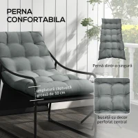 Outsunny Scaun de Gradina cu Perna Groasa, Canapea Mobilier(m-4)