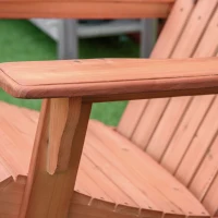 Outsunny Scaun Adirondack Impermeabil din Lemn pentru Grădină și Exterior, 77x94x97 cm, Lemn Natural(m-10)