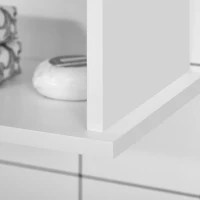 kleankin Armoire murale, meuble salle de bain avec étagère réglable, double porte et étagère ouverte, 60 x 20 x 70 cm, blanc(m-8)