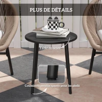 Outsunny Ensemble salon de jardin pour 2 personnes avec coussins d'assise moelleux avec corde en résine tressée et acier kaki(m-7)