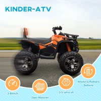 HOMCOM 12V Kinderfahrzeug mit Vorwärts-, Rückwärtsfunktion, MP3-Musikplayer, Scheinwerfer, 3-8 km/h, 3-5 Jahre, Orange(m-4)