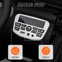 AIYAPLAY Coche Eléctrico para Niños de +3 Años con Batería 12V Mando a Distancia Faros LED Bocina Música Negro(m-8)