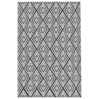 Outsunny Tapis d'extérieur réversible 1,8 x 2,7 m, en PP résistant aux intempéries, sac de transport inclus, noir et gris