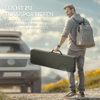 Outsunny Ławka Campingowa, Wodoodporny Plastik, Udźwig 240 kg, Czarna(m-6)