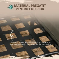 Outsunny Set pentru gradina 4 bucati cu 2 canapele 2 locuri, fotoliu de colt si masuta de cafea din geam securizat, gri si negru(m-8)