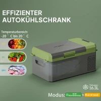 Outsunny 16,3L Lodówka Kompressorowa Elektryczna z Funkcją ECO Szary+Zielony(m-4)