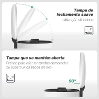 HOMCOM Balde de Lixo para Cozinha 30L com Pedal Tampa com Fechamento Suave e Cubo Amovível 36x30x63,5 cm Creme(m-5)