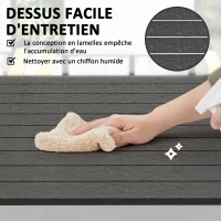 Outsunny Table à manger de jardin pour 4-6 personnes avec plateau à lattes cadre en aluminium anti-rouille 120 x 70 x 72 cm, noir(m-6)