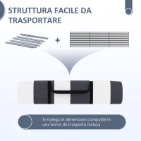 Outsunny Paravento da Spiaggia Pieghevole Frangivista in Poliestere con Barre in Acciaio, 540x150 cm, Grigio(m-6)