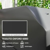 Outsunny Copertura per Barbecue Impermeabile in Tessuto Oxford 600D UPF30+ e Antivento, 147x61x122 cm, Nero(m-4)