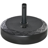 Outsunny Pied de parasol rond à remplir avec 30 kg d'eau / 40 kg de sable, pour mât de Ø 38 et 48 mm, noir