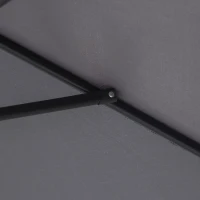 Outsunny Umbrela de Gradina cu Manivela, din Aluminiu si Poliester Gri si Negru, Φ2,6x2,35m(m-9)