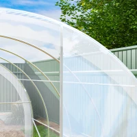 Outsunny Serre de jardin tunnel 4 x 3 x 2 m 12 m² avec 2 portes à charnières bâche en PE 150 g/m² pour Légumes Plantes Fleurs(m-9)