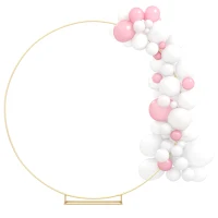 Outsunny Arco de Jardín de Metal Redondo para Rosas Arco de Boda con Recubrimiento en Polvo para Decoración 230x28x234 cm Dorado(m-7)