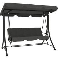 Outsunny Baloiço de Jardim de 3 Lugares Baloiço de Exterior com Toldo Ajustável Apoio para os Pés Retrátil 200x127x170 cm Cinzento