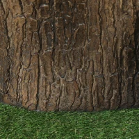 Outsunny Taburete de Jardín Decorativo Forma de Tocón de Árbol Estable Uso Multifuncional Carga 110 kg Ø38x42 cm Madera Natural(m-9)