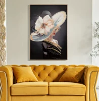 Mauro Ferretti Pictura Pe Pânza Lacuita Pălăria Wien -A- Cu Cadru cm 62X4X92(m-6)