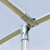 PawHut Walk In Chicken Run Galvanised Chicken Coop Hen Poultry House Cage Pet Playpen Garden with Water-Resist Cover, 2.8 x 1.9 x 2m(m-10)