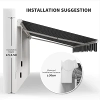 Outsunny markiza zewnętrzna ręczna przegubowa 4 m z korbą aluminium kolor biały + szary(m-7)