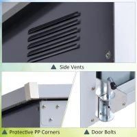 Outsunny 3.2 x 5.1ft Corrugated Steel Two-Bin Storage Shelter - Black(m-7)