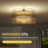 HOMCOM Lampa sufitowa z abażurem z akrylu, Metal, Kompatybilna z halogenem i LED(m-4)