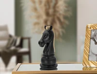 Mauro Ferretti Sculptura Cal Negru Si Aurii cm 10,5X8,5X19(m-6)